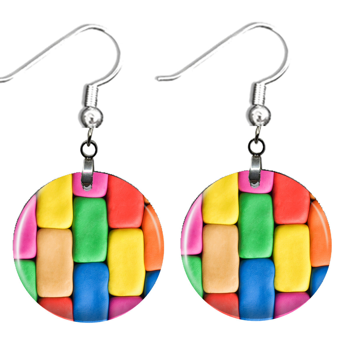 Faux Clay Earrings NO TARNISHING Wood Modeling Clay Artist Hobby Jewelry Maker