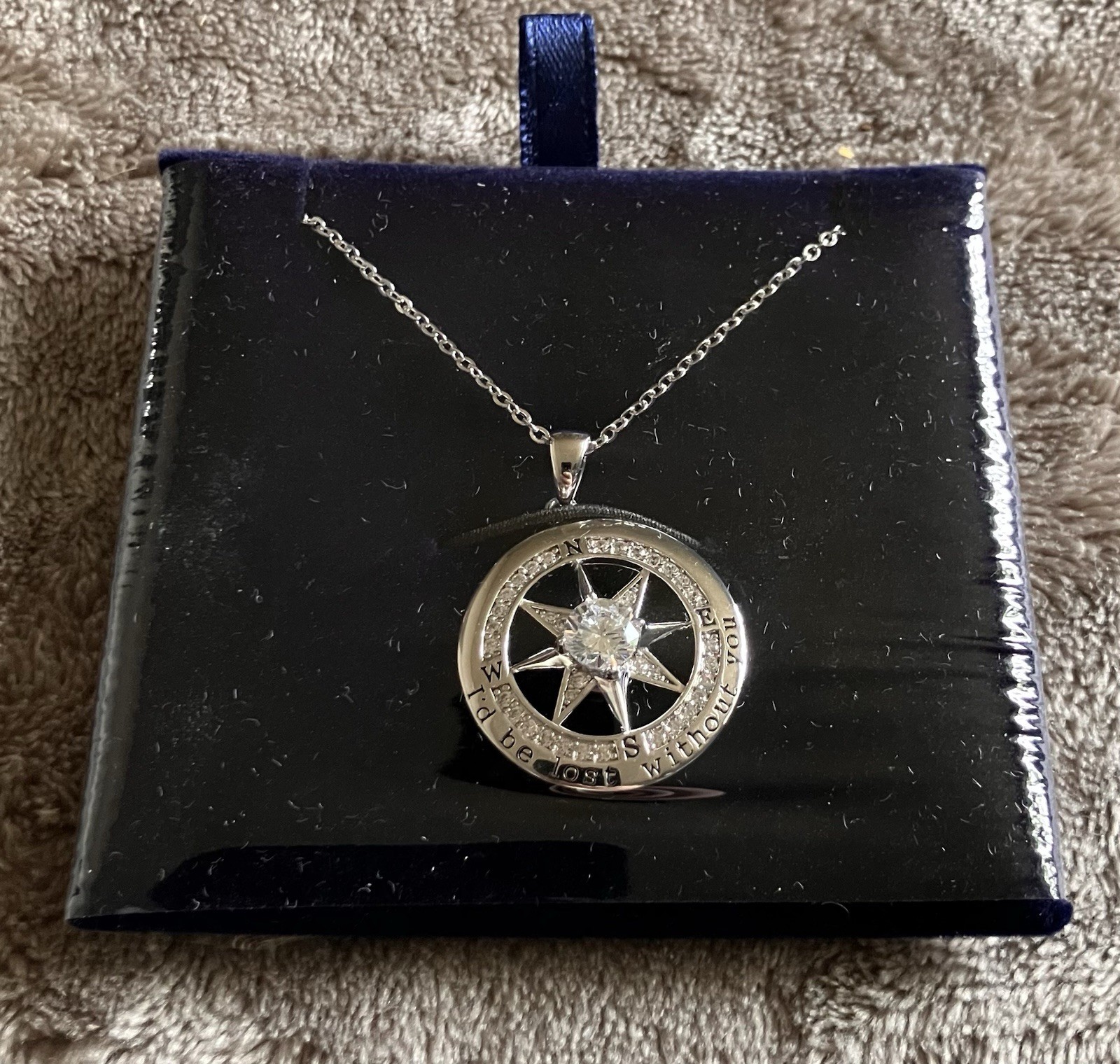 Compass Necklace for Women 925 Sterling Silver Pendant I’d Be Lost Without You
