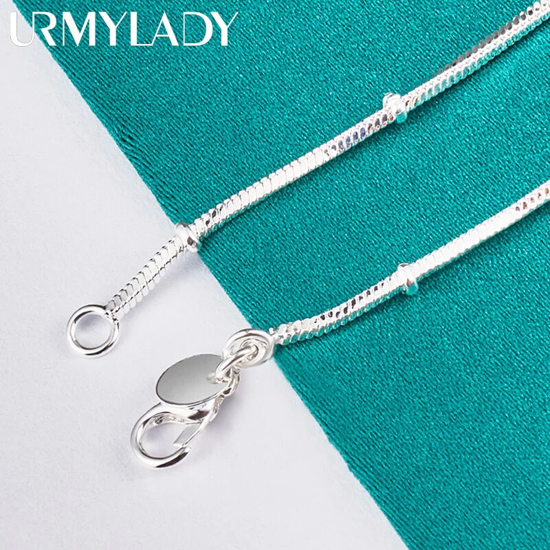 URMYLADY 925 Sterling Silver Snake Chain 20cm Bracelet For Women Jewelry