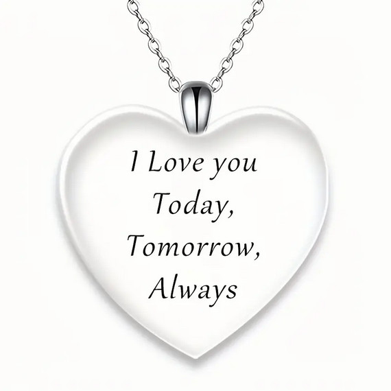 HOLD YOUR HEART HEAVEN MEMORIAL WORDS LOVE Charm 24″ 925 Silver Necklace family
