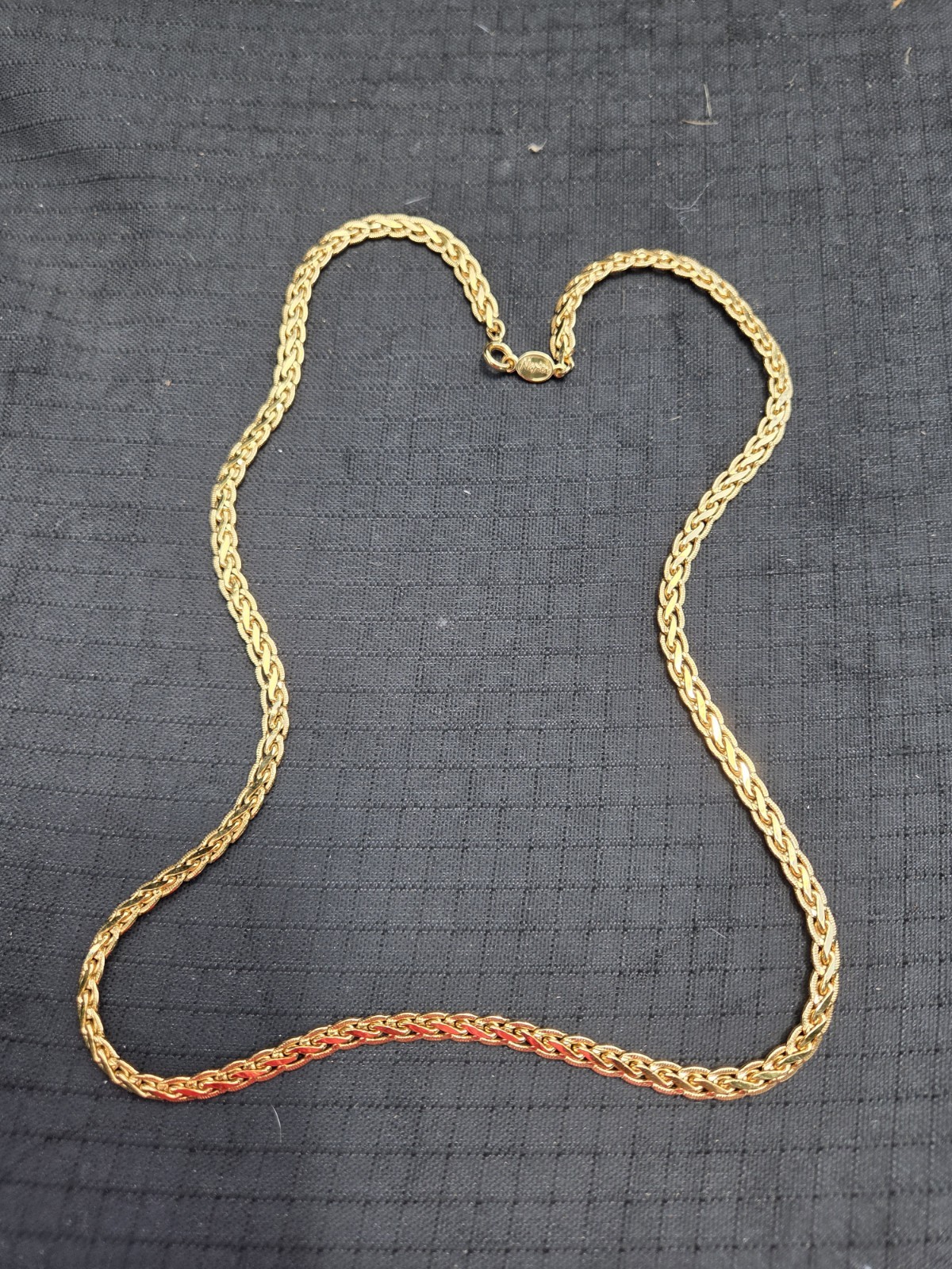 Vintage Signed Napier Gold Tone Rope Chain Necklace 23″ Perfect Condition 1980s