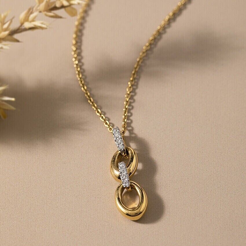 1.50Ct Round Cut Simulated Diamond Women’s Charm Pendant 14k Yellow Gold Plated