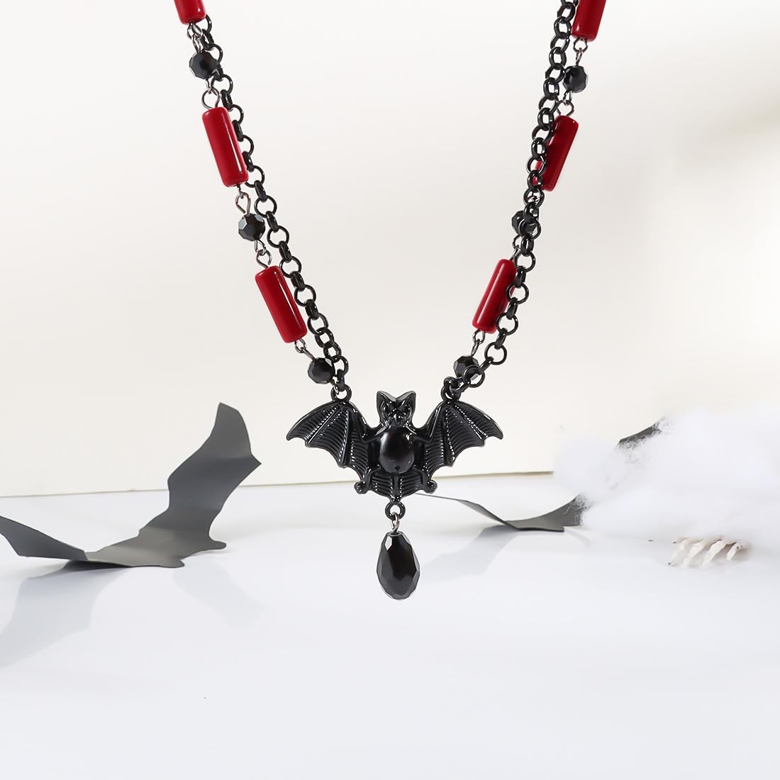 Gothic Witch Jewelry Set for Women Halloween Dark Bat Spider Necklace Earring…
