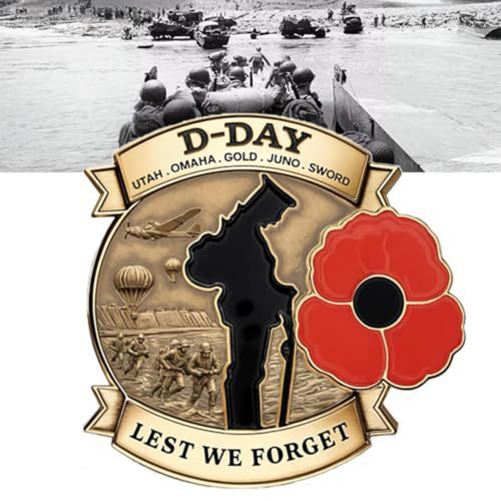 Limited Edition D-Day 80th Anniversary Commemorative Badge, D-Day Commemorative