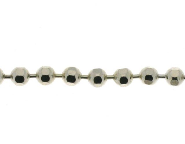 Diamond Cut Bead Chain – 2.2mm (Necklace,Bracelet,Anklet) – Sterling Silver [GT]