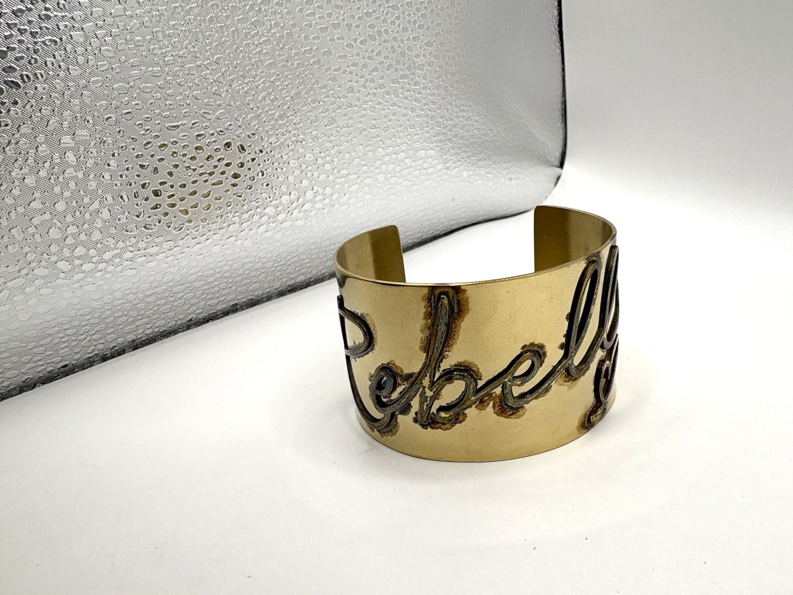 Solid Brass Wide Cuff Rebelle By Stella & Dot Rustic Design