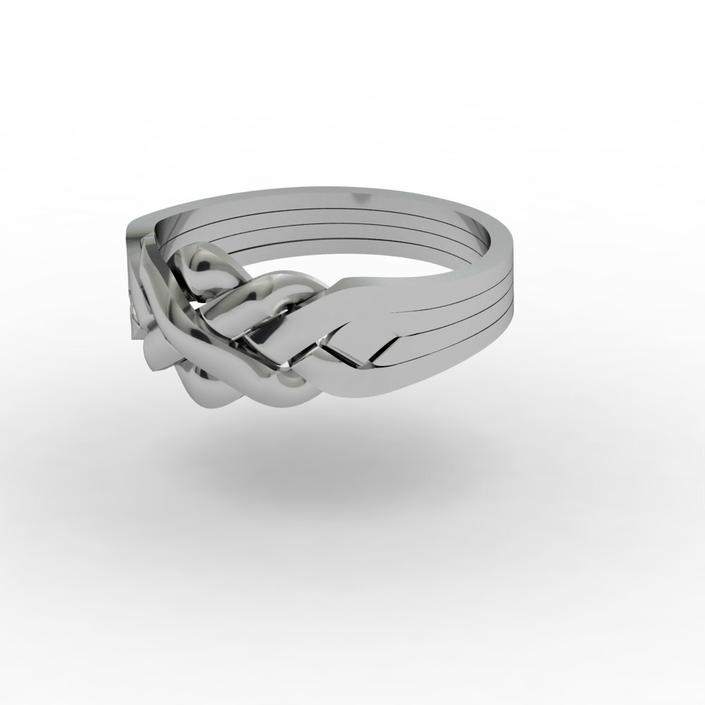 Criss cross puzzle ring 925 silver handmade 4 band Classical Turkish Puzzle