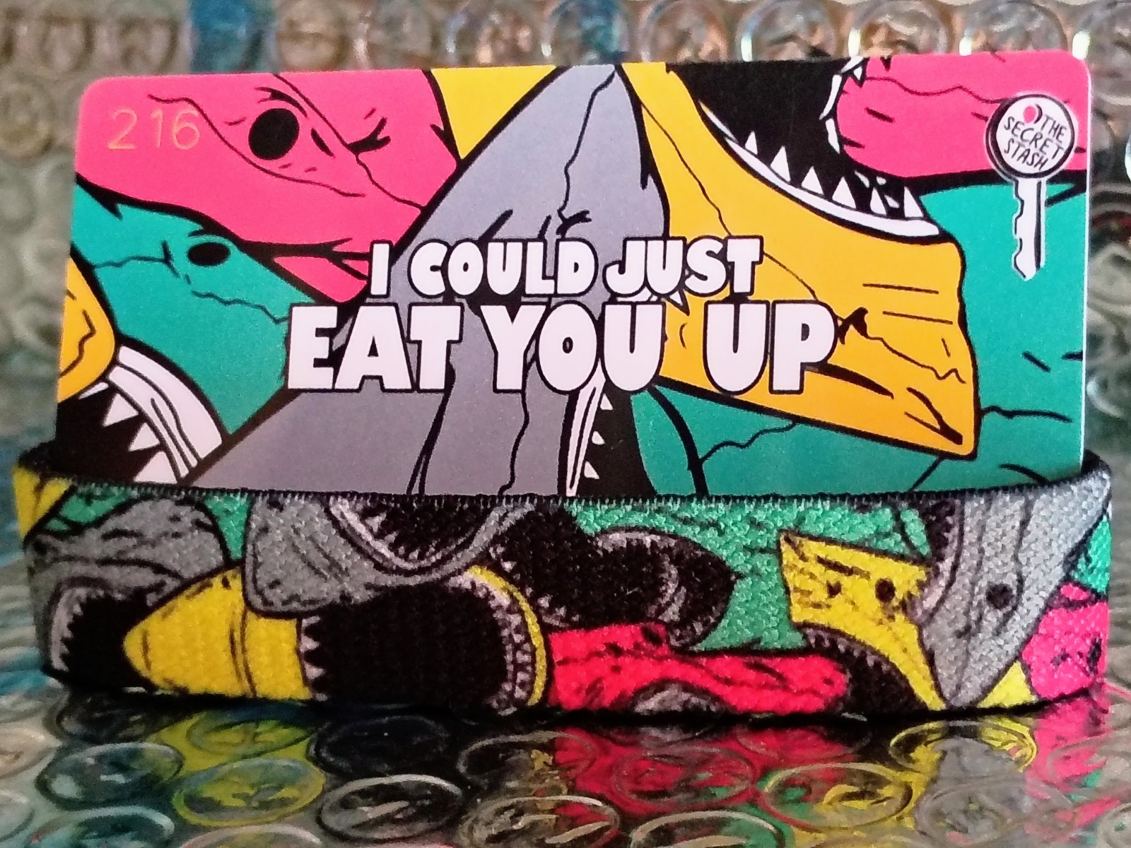 ZOX “I COULD JUST EAT YOU UP” Strap W/ Card. (Size Medium) -Silver