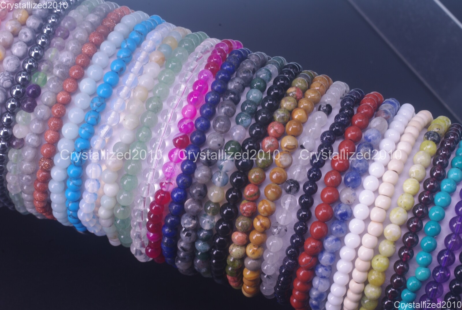 Handmade 4mm AAA Natural Gemstone Round Beads Stretchy Bracelet Healing Reiki 8″