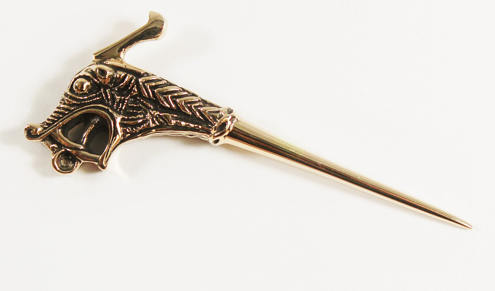 Viking Dragon Cloak Pin or Hair Pin Spike — Norse/Bronze/Gold/Celtic/Brooch