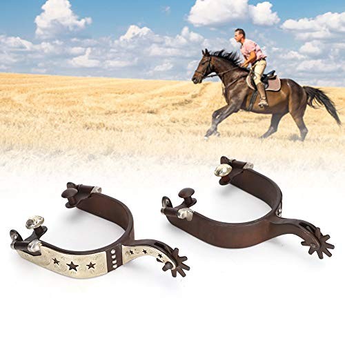Horse Spurs for Cowboy Boots Rotating Stainless Steel Equestrian Spurs Western