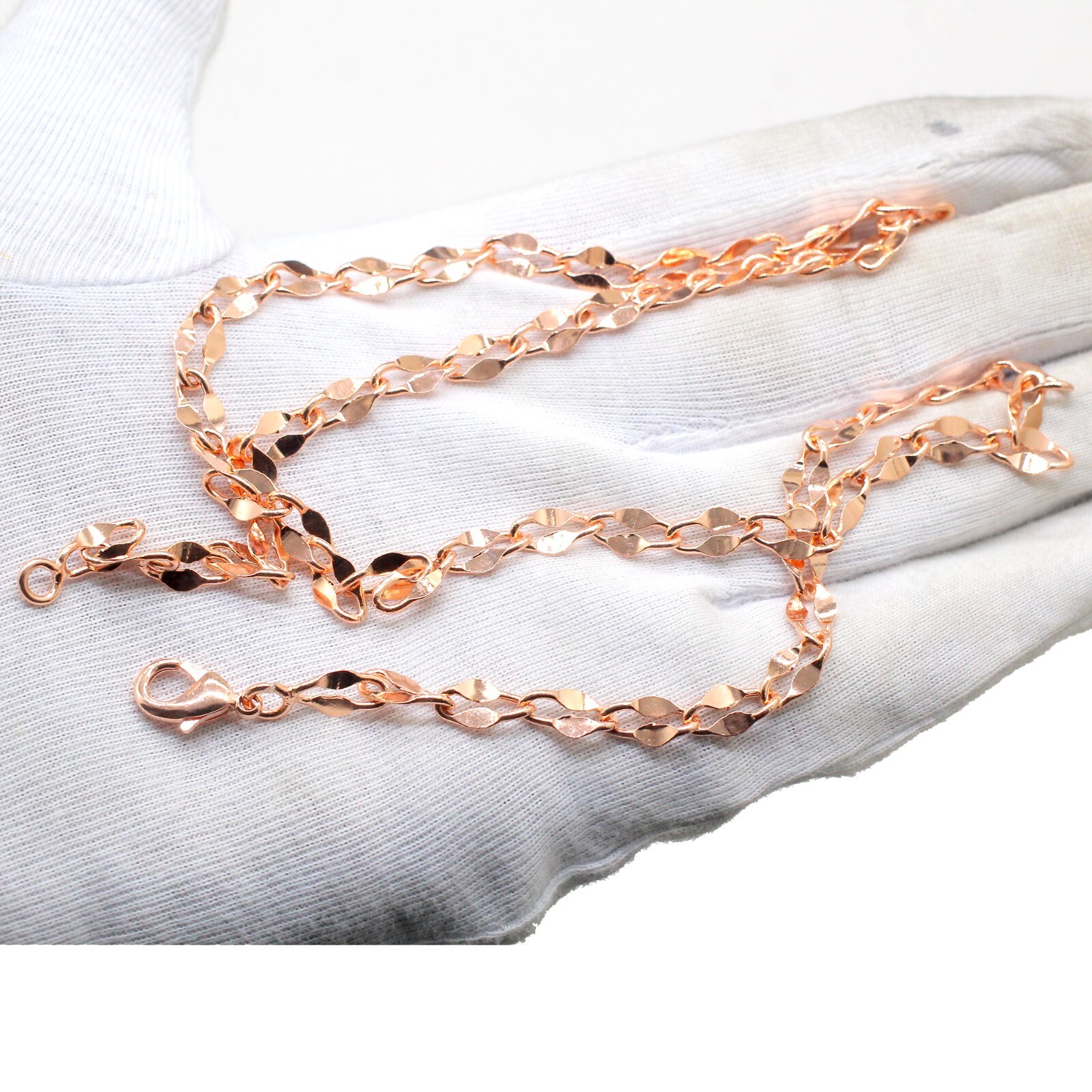 Pure Solid Copper Cube Chain Design Women And Men Chain Necklace Copper CPN19