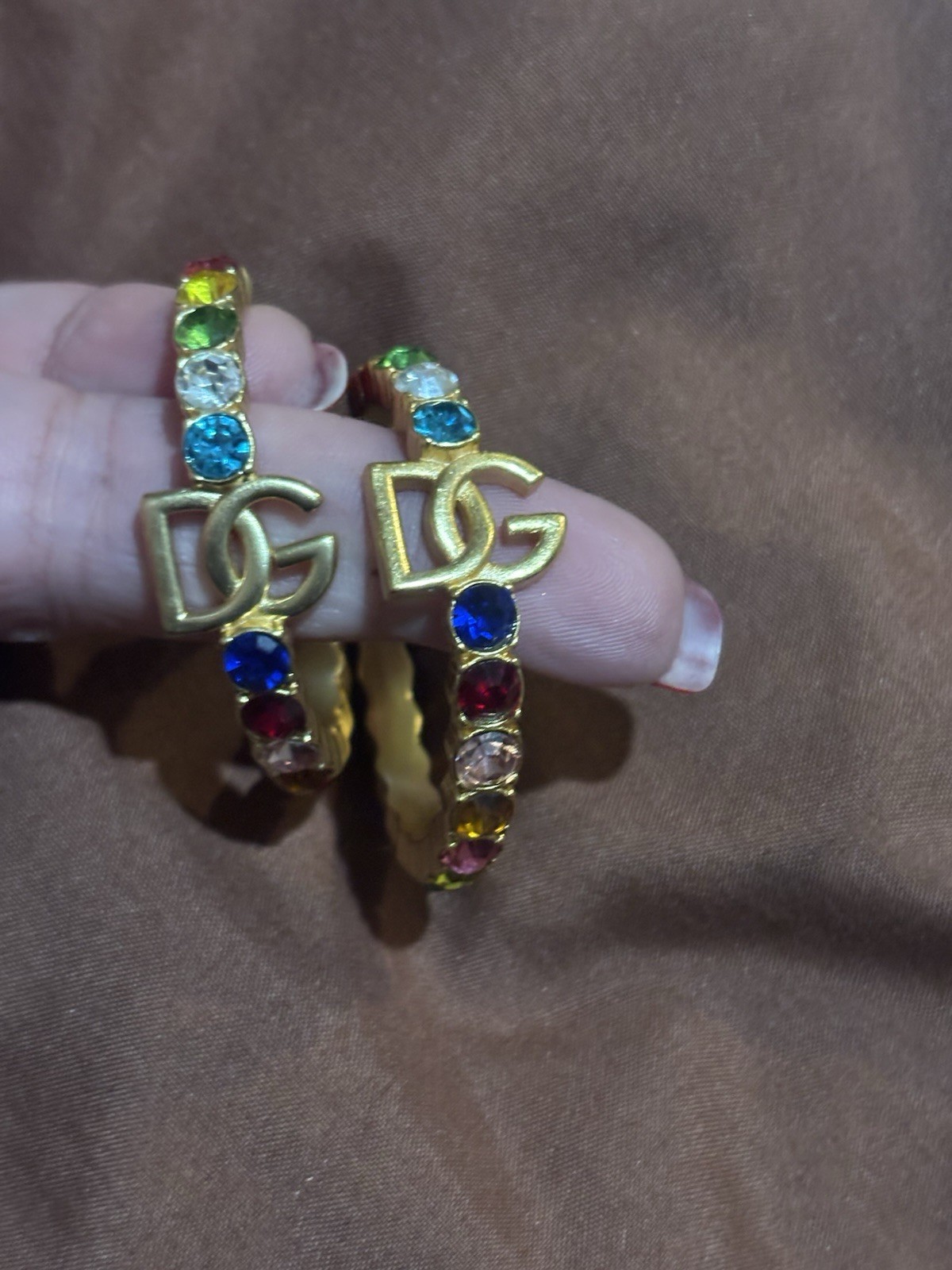 Dolce Gabbana Hoop Multicolor Earrings