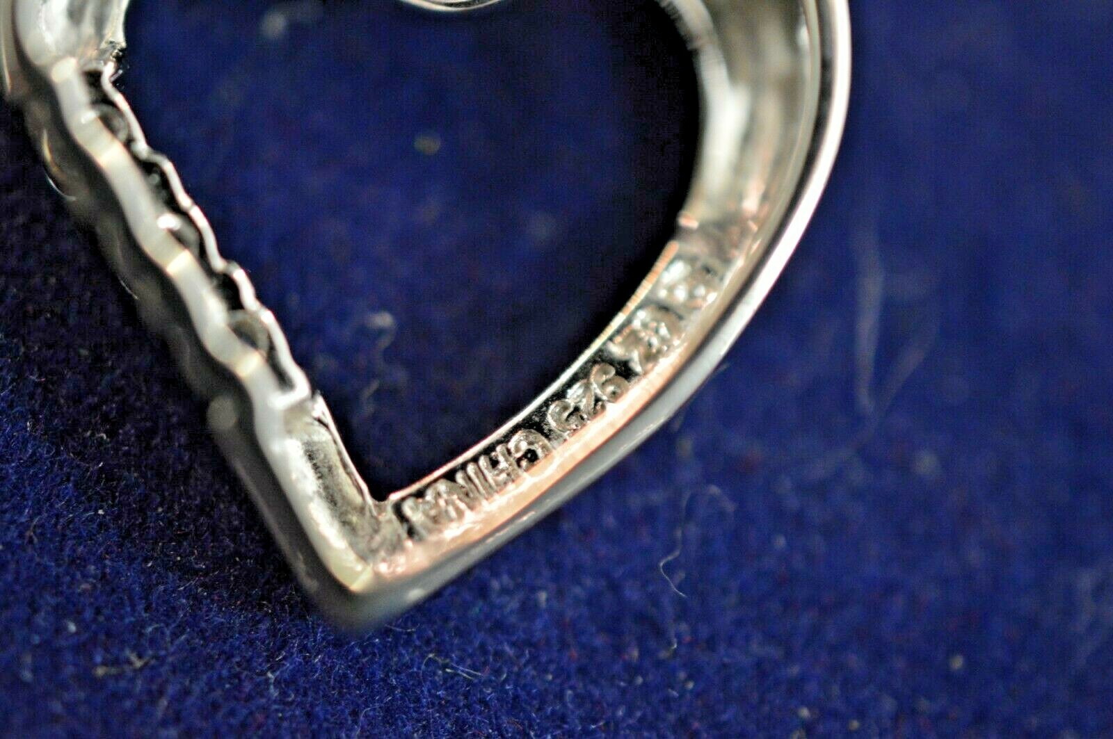 ROSS & SIMMONS 925 STERLING SILVER .30 CTS CUBIC ZERCONIA HEART NECKLACE 18″