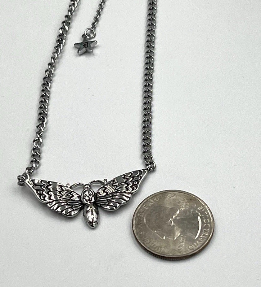 Spooky Gothic Butterfly Moth Creature Necklace