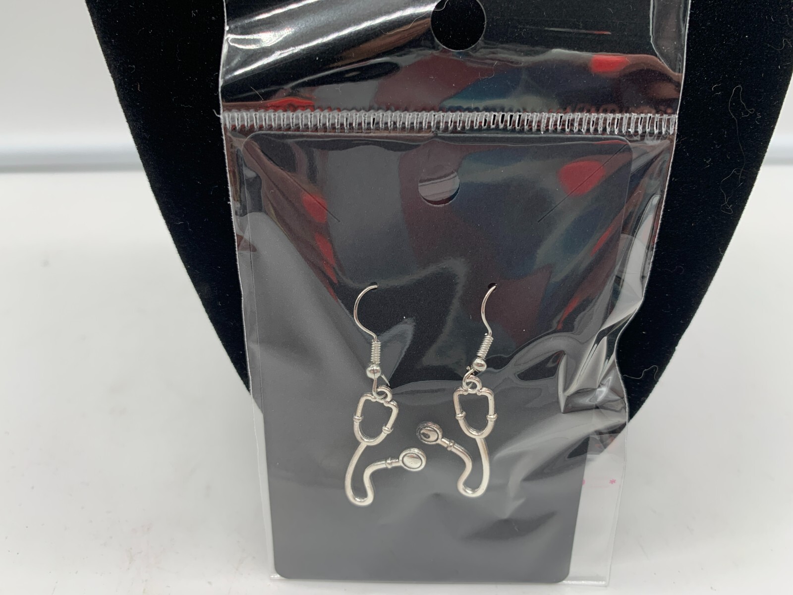 Metal Silver Stethoscope Dangle Earring Set DD01B10121