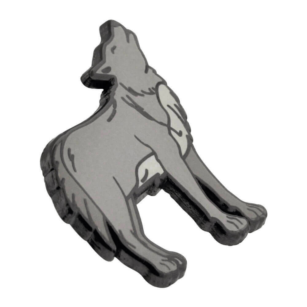 PinMart’s Gray Howling Wolf Wild Animal Enamel Lapel Pin