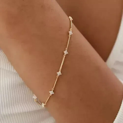 Women’s Tennis Bracelet 4Ct Round Cut Moissanite Diamond 14k Yellow Gold Plated