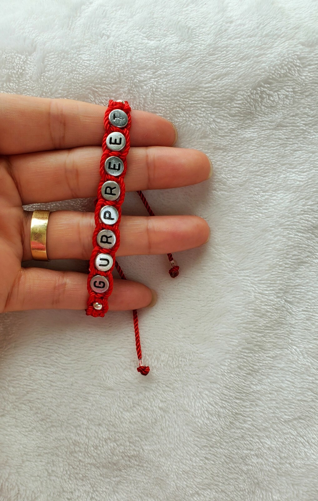 Personalized Red Bracelet. Pulsera Roja con nombre ajustable . Regalos hermosos