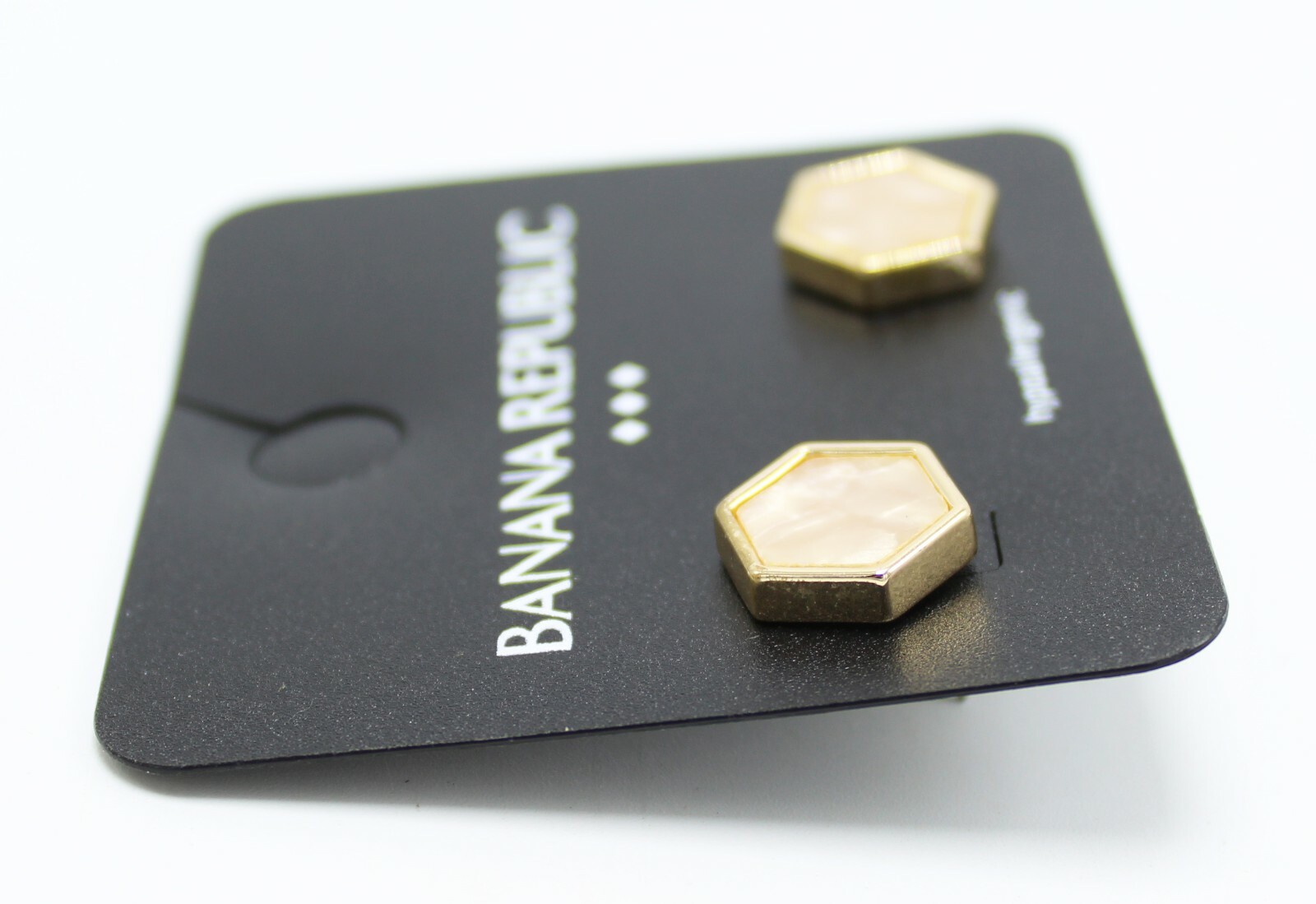 New Gold Hexagon Stud Earrings by Banana Republic #BRE32