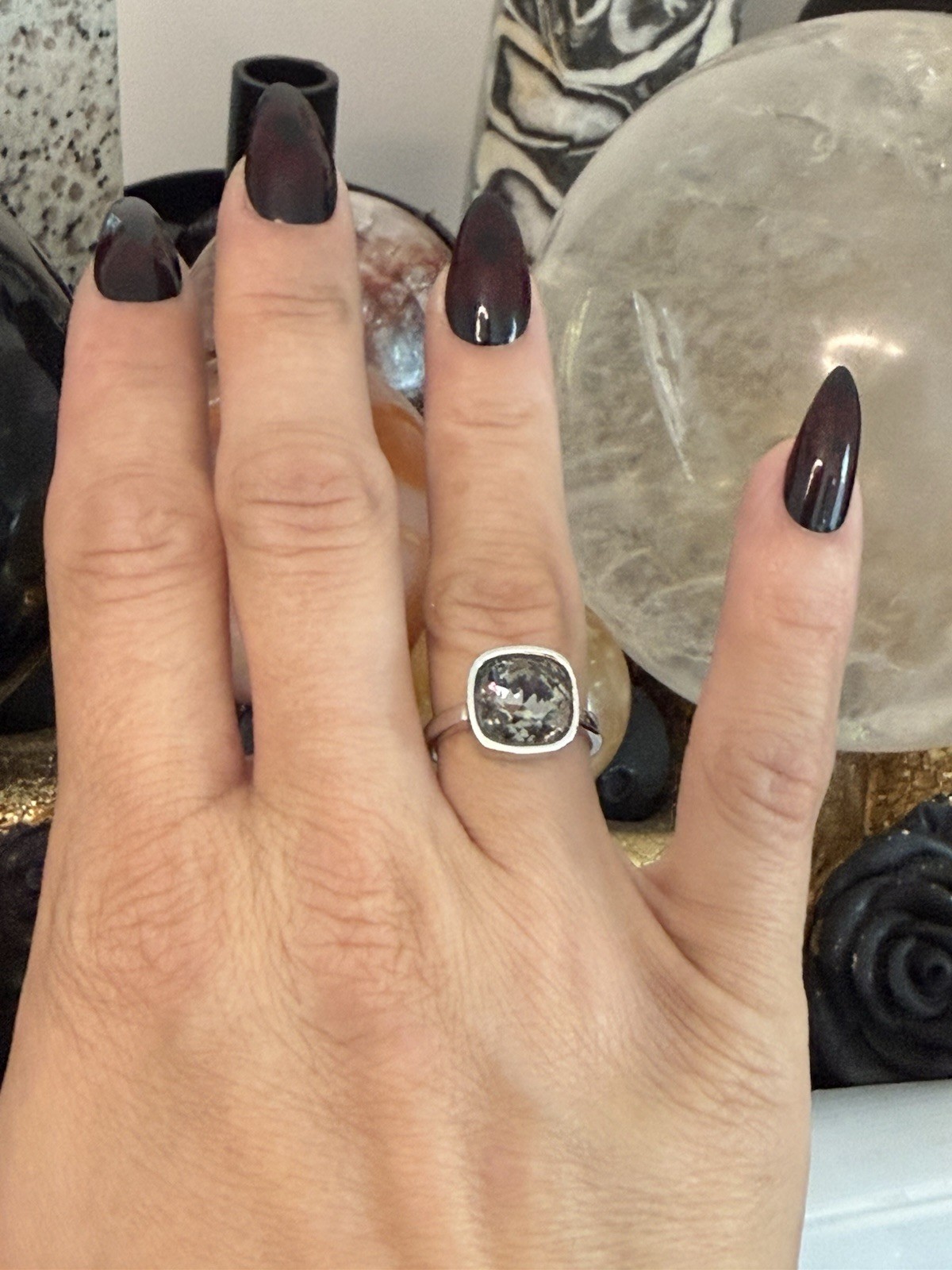 Swarovski crystal ring size 6 Cushion Cut Cocktail Ring statement ring luxe