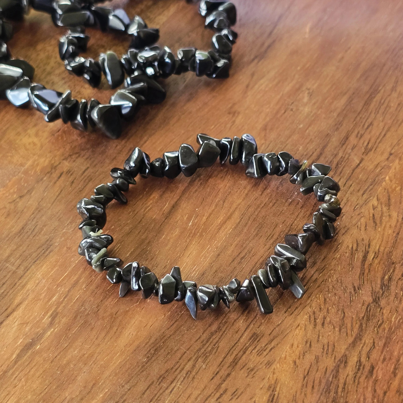 Obsidian Crystal Chips Bracelet