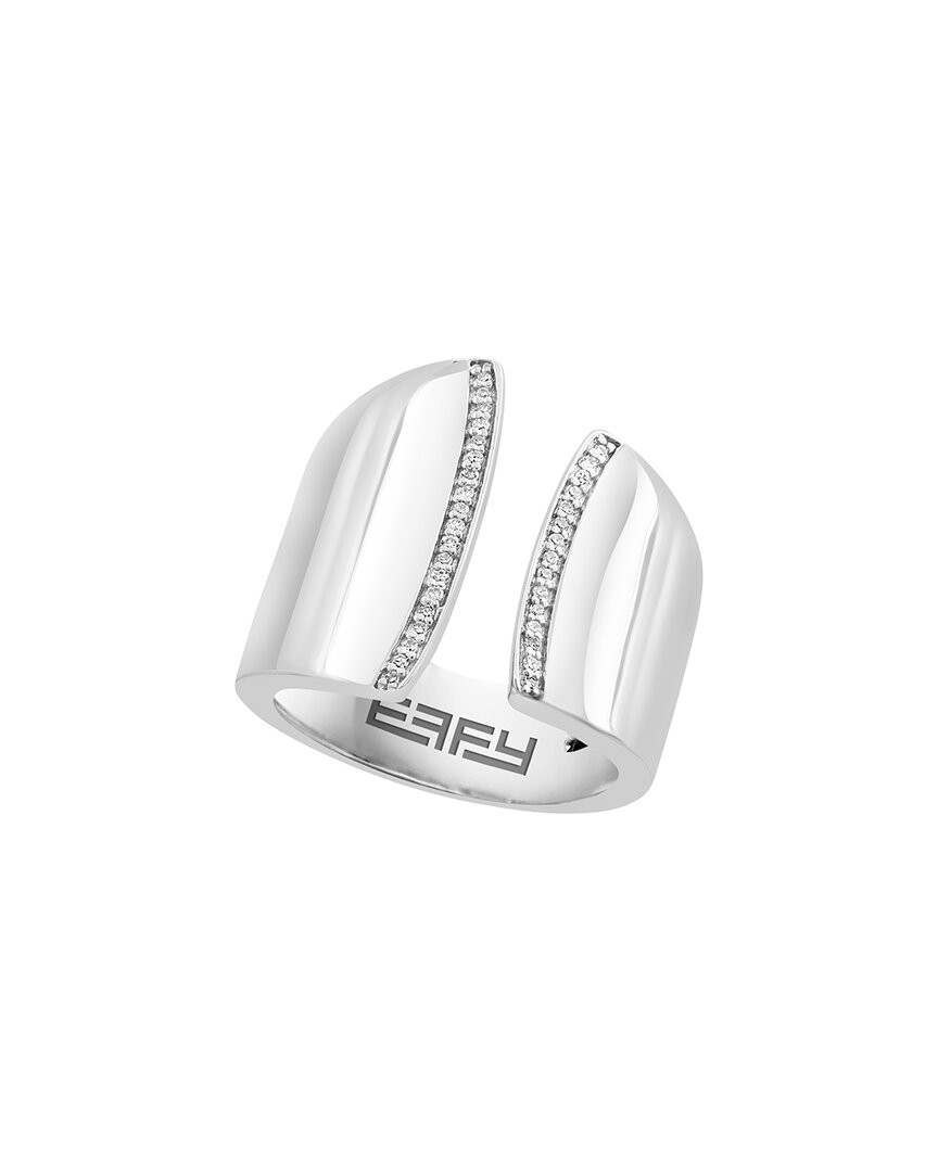 Effy Fine Jewelry Silver 0.10 Ct. Tw. Diamond Ring Women’s 7