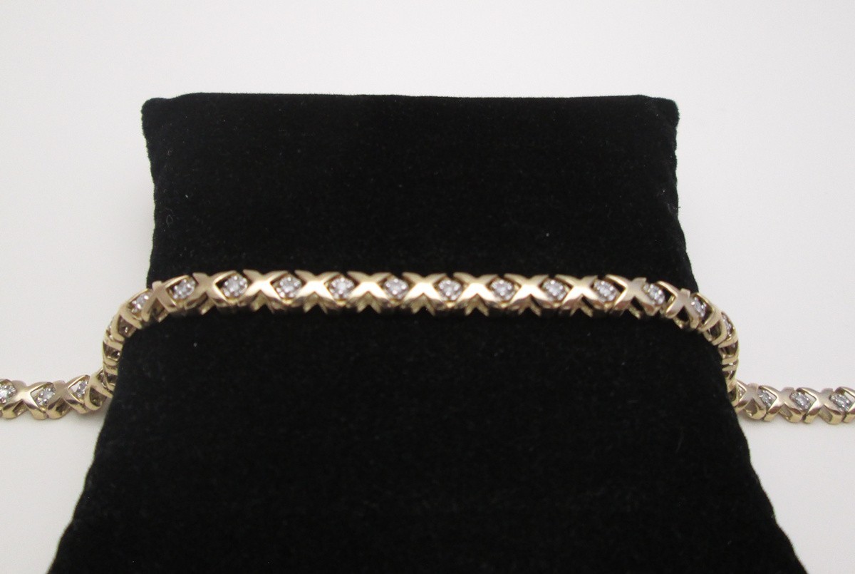 HELZBERG 30 DIAMONDS 10K GOLD TENNIS BRACELET 7.25 LENGTH 8.5 GRAM SEDONA ESTATE