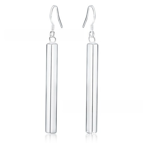 Silver jewelry hot-selling simple personality straight earrings fashionable