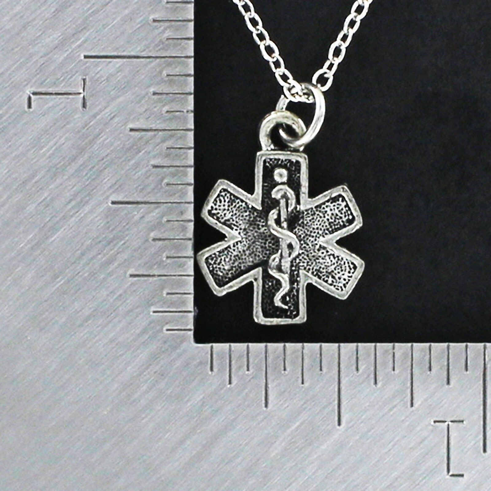 MEDICAL ALERT Necklace On Chain or Charm Only – Pewter Emergency Diabetic 911