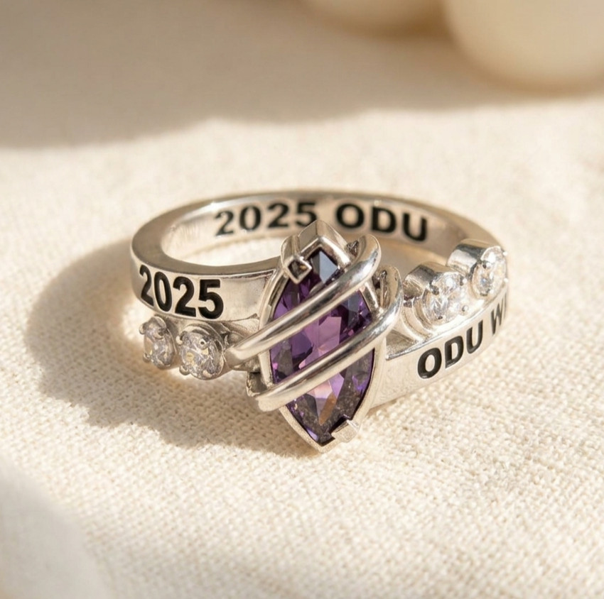 Women Custom Marquise Gemstone High School Class Ring Gift For Farewell Memories
