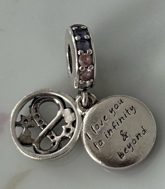 Pandora Moments Glittering Infinity Love & Stars Dangle Charm Retired