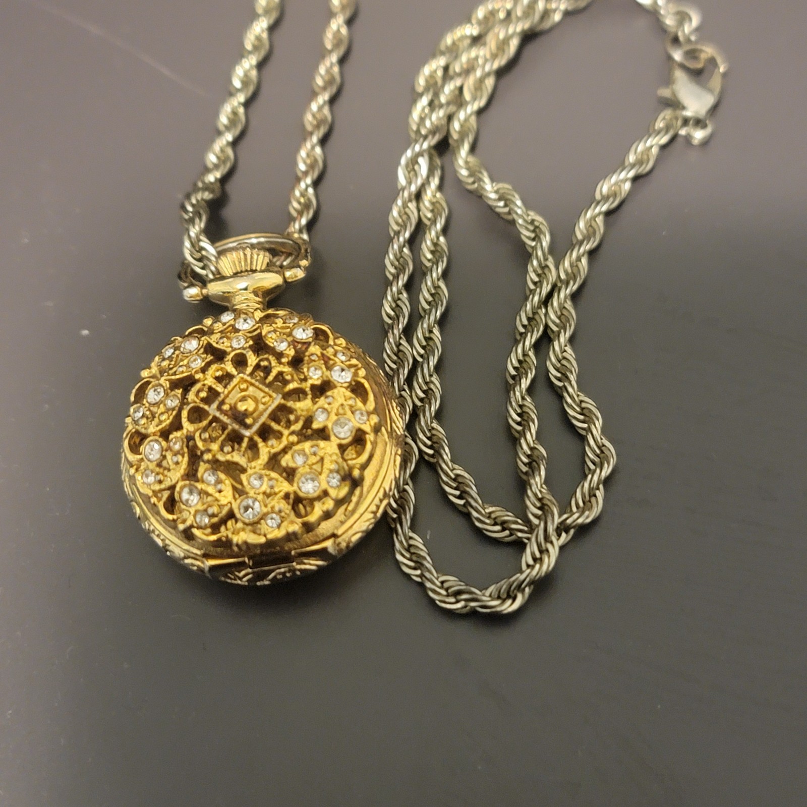 1928 brand Deco Pocket Watch Locket Necklace Jewelry