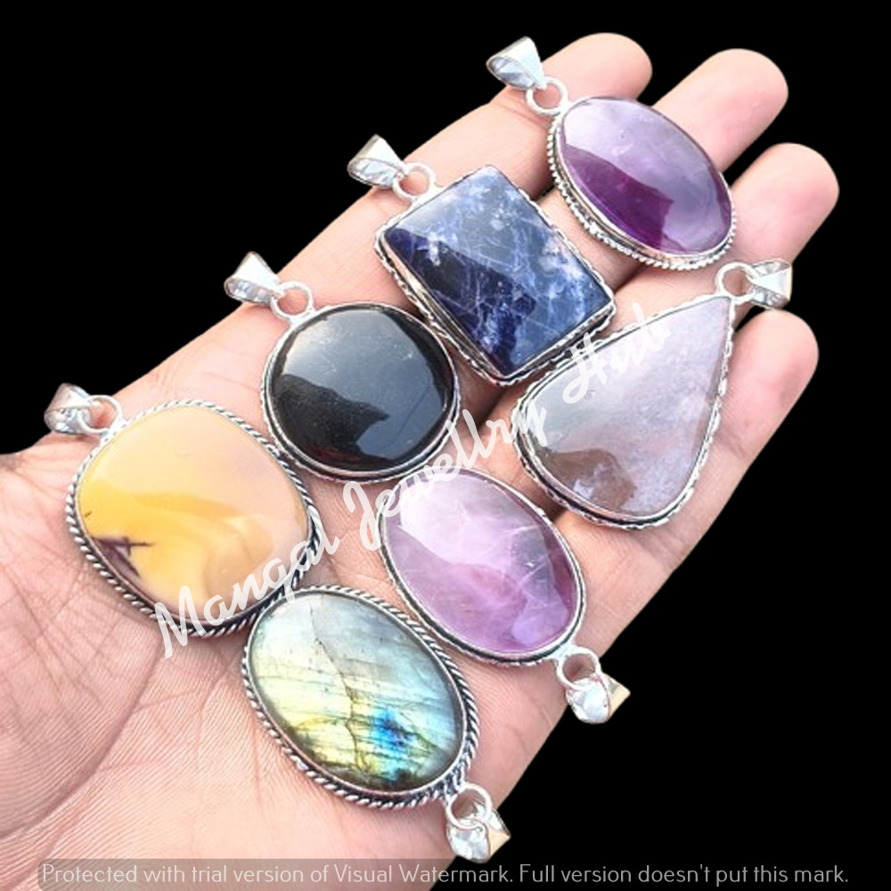 Wow Bumble Bee & Mix Gemstone Pendants Lot 925 Sterling Silver Plated Jewellery