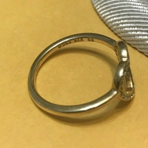 PANDORA CAPTURED HEART RING W/ CUBIC ZIRCONIA IN 14K YELLOW GOLD SIZE 6 ALE 52