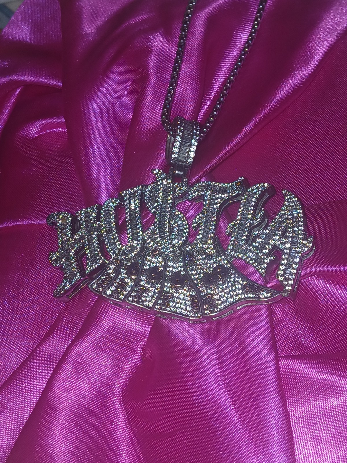 Beautiful Cz and Silver And Gold Chain with Pendant Necklace Set