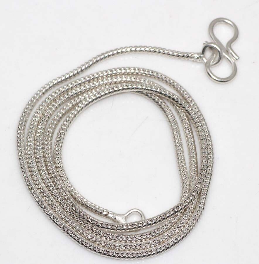 3 Pcs Lot Plain Silver Snake Chain Set 925 Silver Plated Necklace 16″ JW