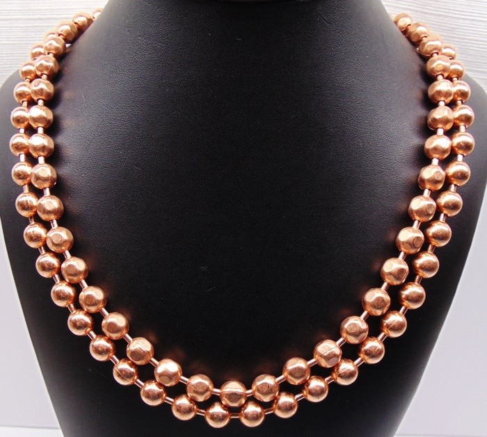 Bulk COPPER BALL CHAIN Statement Size 9.5mm Round + Faceted Bead 5 ft to 25 feet