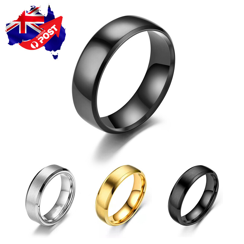 Titanium Stainless Steel 6mm Brushed Finish Men Women Wedding Band Comfort Ring