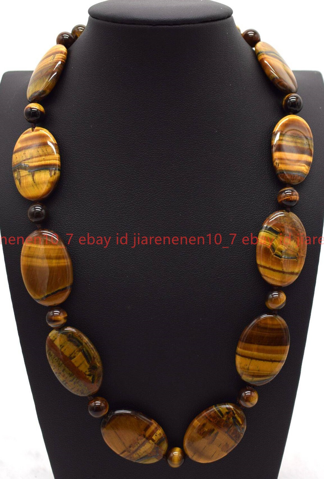 New Natural Pretty Beautiful 20x30mm Tiger’s Eye Gemstone Beads Necklace 16-36in
