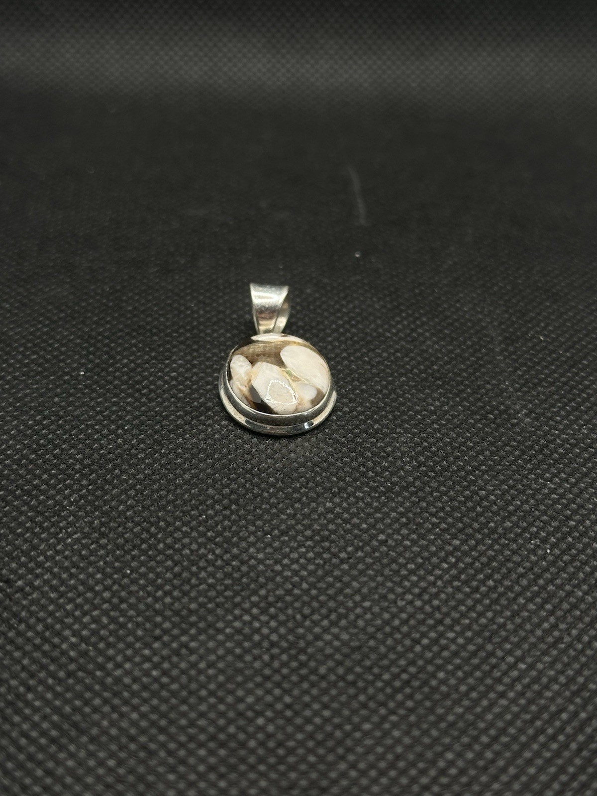 Rare Fossilized Peanut Wood Jasper Emotional Stability Sterling Silver Pendant