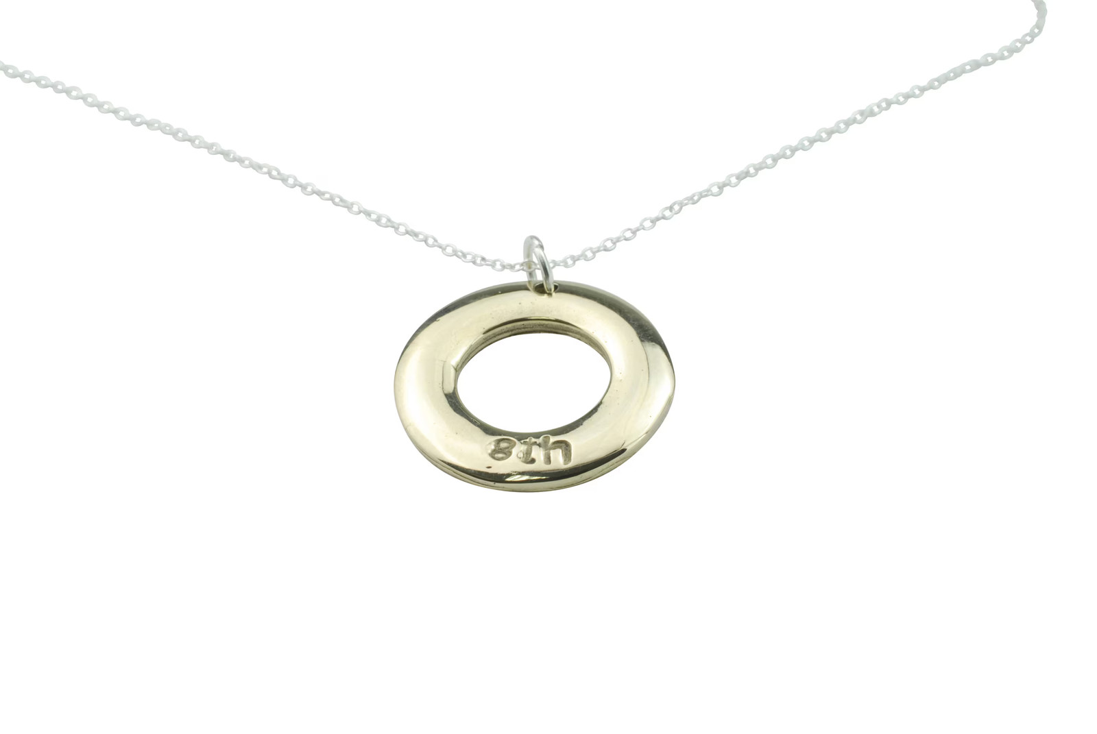 8th Anniversary Bronze Pendant Hoop Gift UK