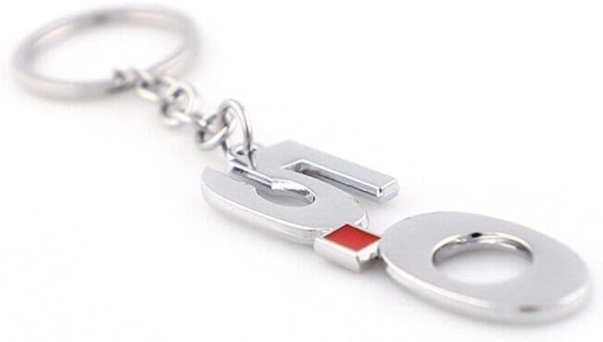 5.0 Car Keychain Key Ring Replacement for 2011~2014 Mustang GT 500 Cobra (Chrome