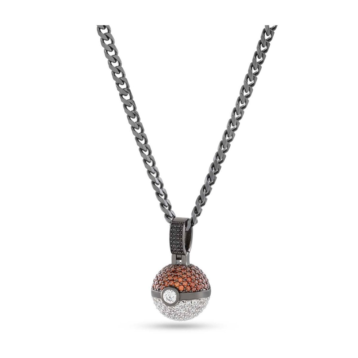 Pokémon × KING ICE: POKE BALL NECKLACE – 20 INCH CHAIN TCG 151 NINTENDO Official