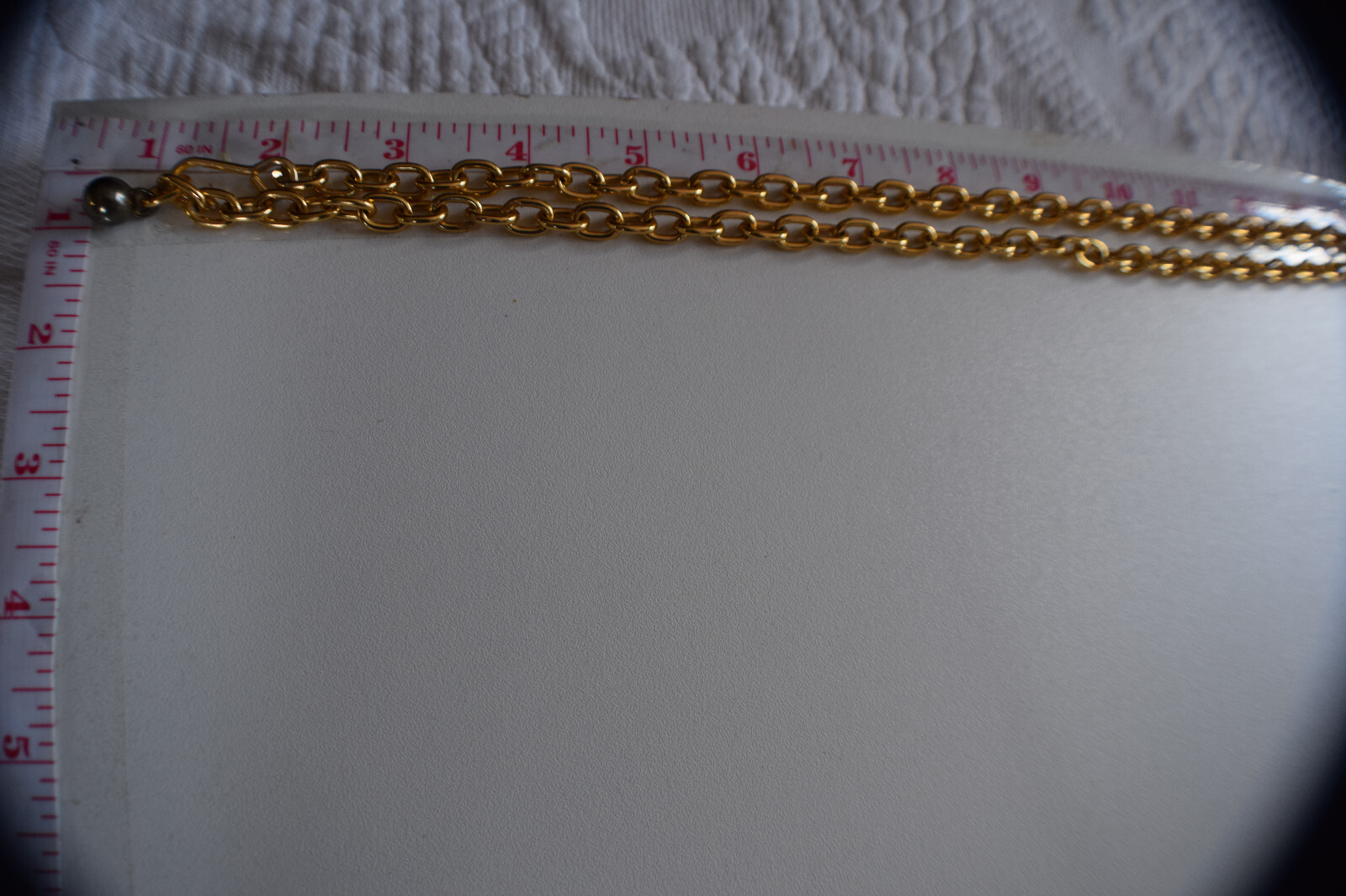 Amazing Gold Tone Long Necklace with Hook and ball Closure 32″