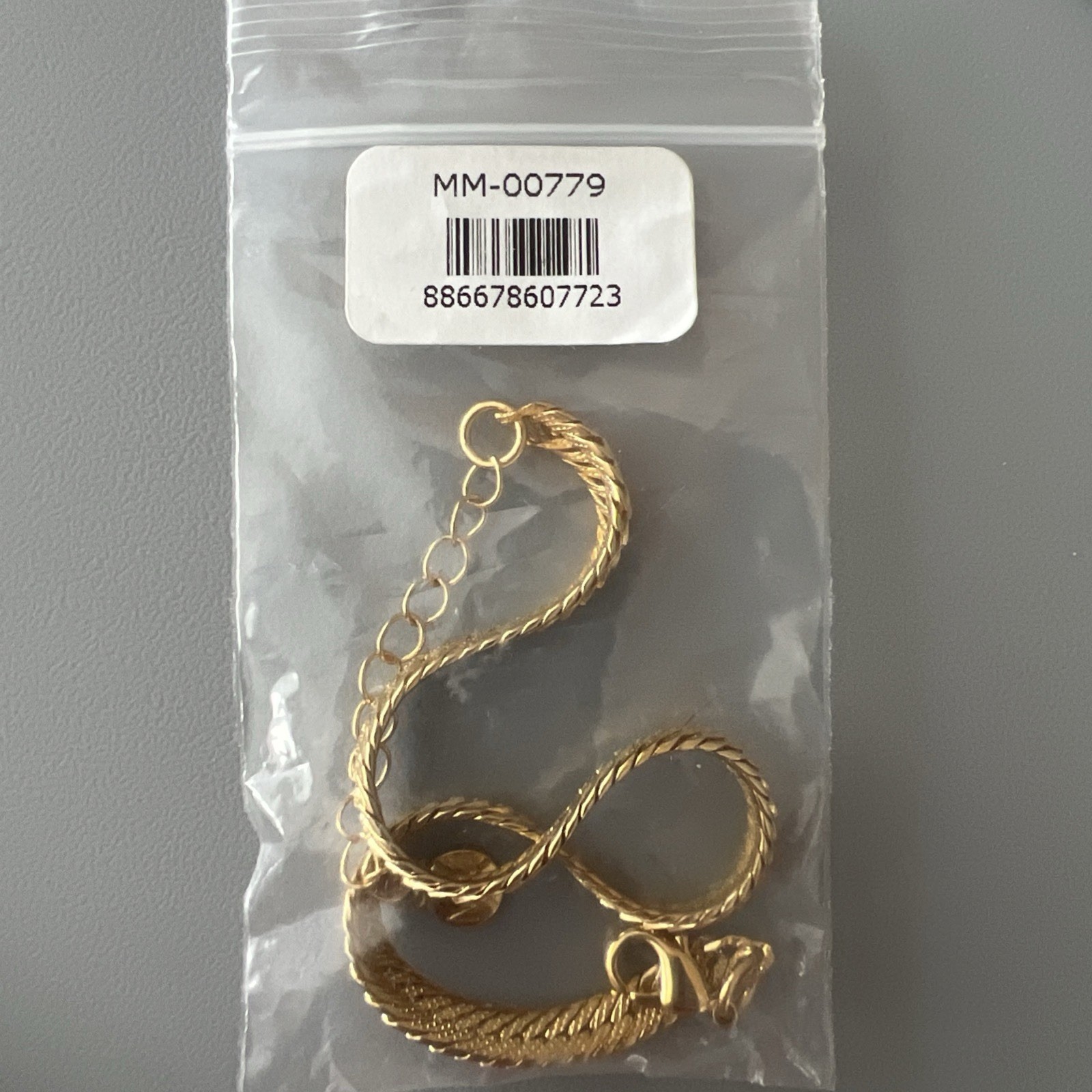 NWT Maramar Bracelet Gold Tone Herringbone 10in Adjustable Chain 24K Gold Plated