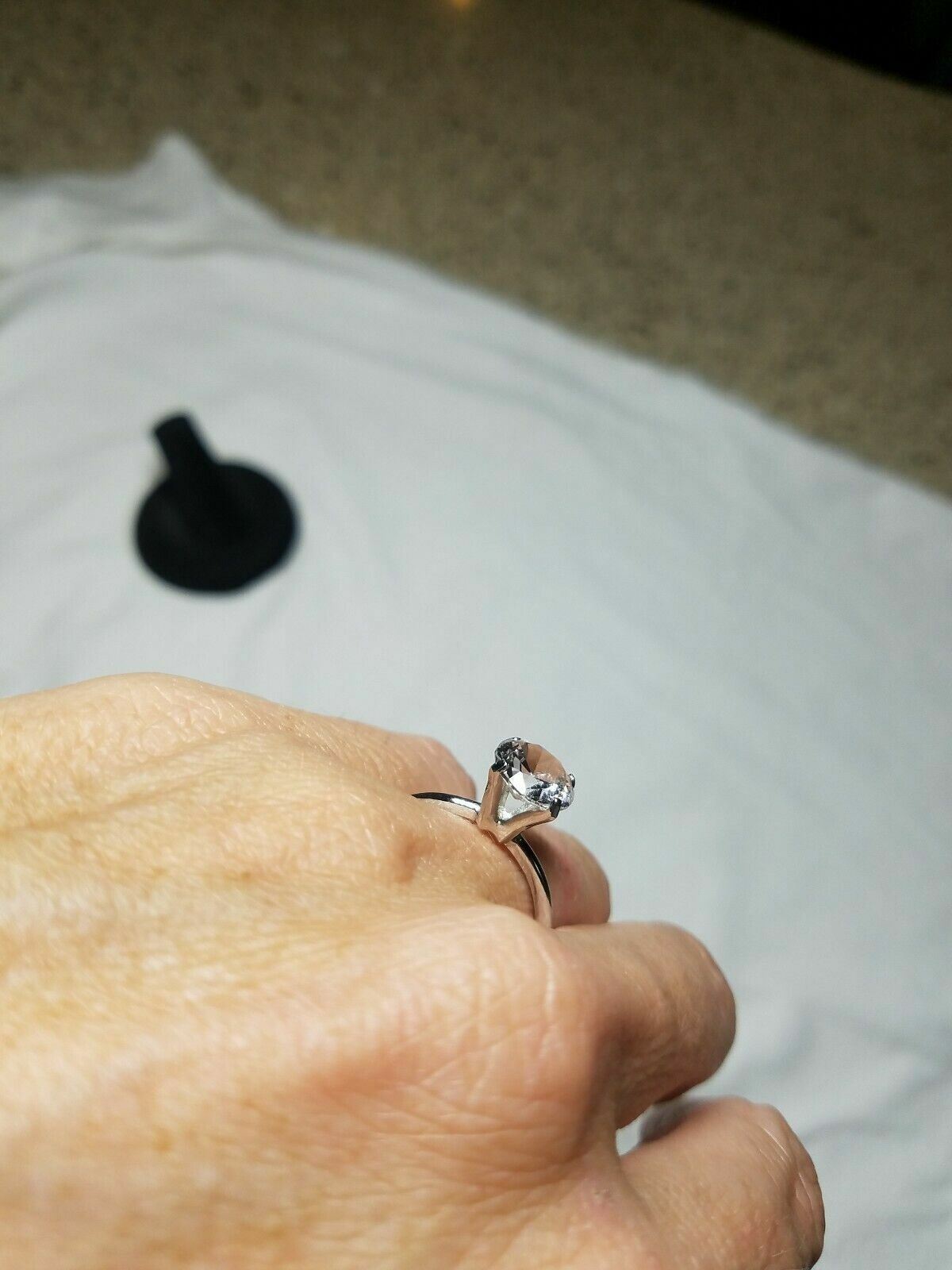 2.00ct CZ White Zirconia Solitaire Sterling Silver Ring Sz 8