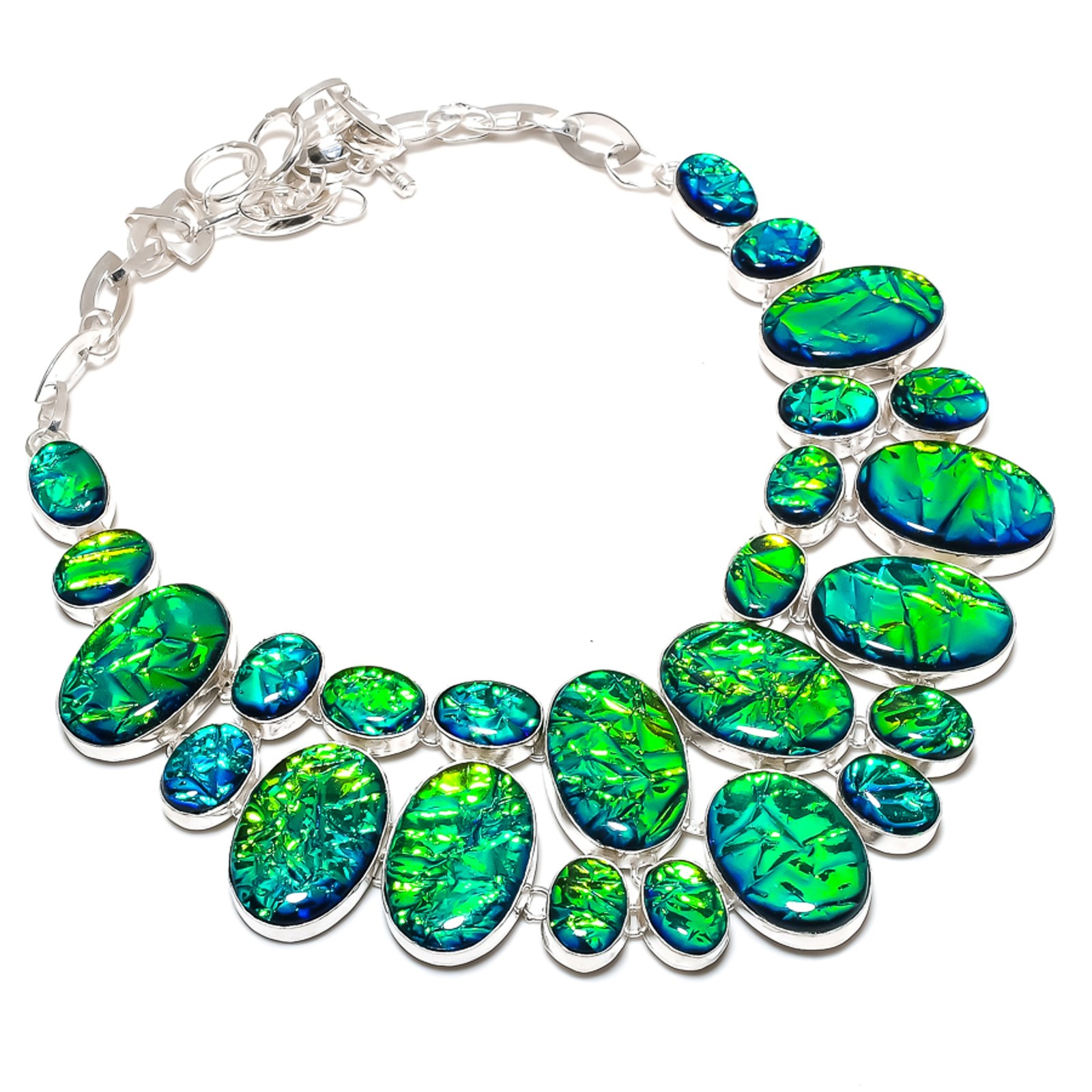 Ammolite Oval Shape Gemstone Handmade Fashion Gift Jewelry Necklace 18″ SR 2614