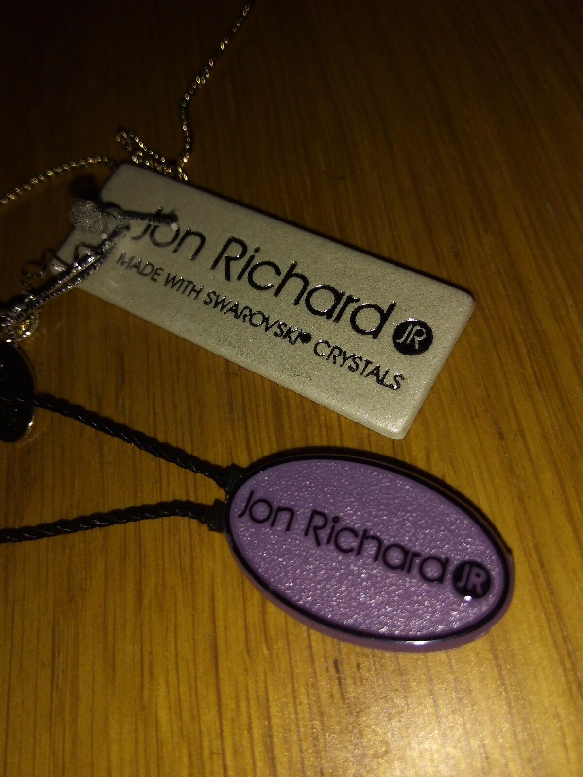 Rare Debenhams Jon Richard Purple Swarovski Crystal Drop Necklace Gold Tone