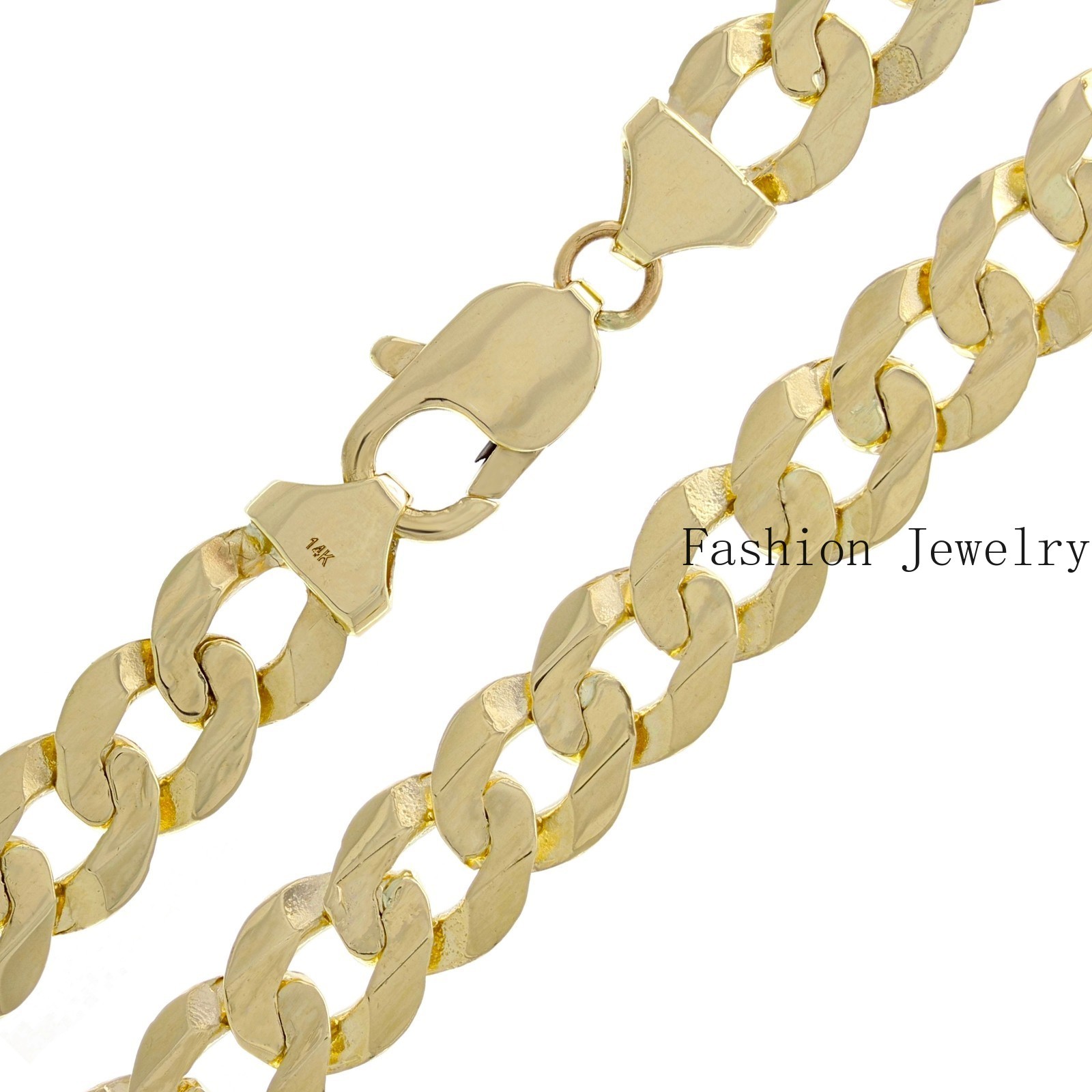 14k Yellow Gold Solid Curb Cuban Link Chain Necklace 26″ 9mm 55.1 grams